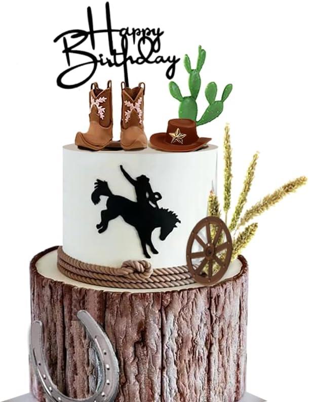Cowboy Cake Decorations Cowboy Hat and Boot Cake Toppers Western Cowboy Birthday Baby Shower