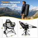Suteck Hammock Camping Chair with Footrest, Thick Padded, Black Plaid, Oversized