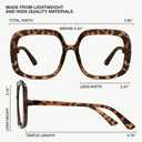 miyya Oversized Blue Light Glasses for Women, Retro Fashion Computer Glasses, Anti-Glare, Eye Strain Relief