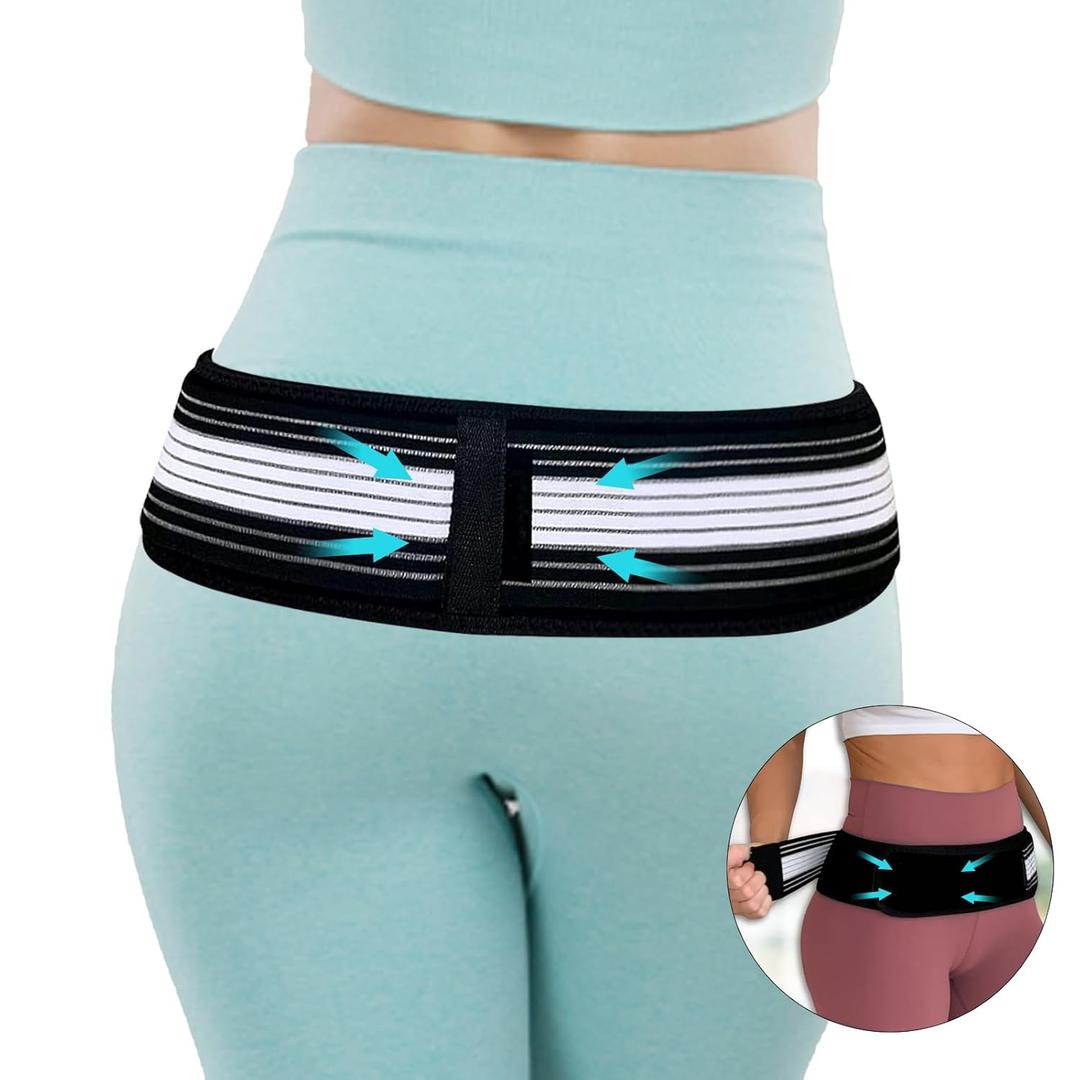 Sacroiliac SI Joint Belt for Women & Men - Adjustable Pelvic Hip Support Brace, Posture Corrector Belt for Sciatica Lower Back Discomfort Pregnancy Support Anterior Pelvic Tilt Correction (L)