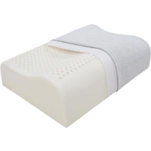Natural Latex Pillows for Adults, Thick Cervical Neck Contour Sleeping Pillow for Side Back Sleeper, Ergonomic Orthopedic Pillow for Neck Shoulder Pain Relief(Thick-4.7/5.5inches)