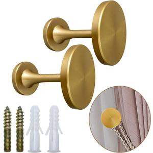Curtain Tiebacks 2 Pack Curtain Holdbacks Zinc Alloy Curtain Tiebacks Wall Mounted with Screws, Decorative Curtain Holders for Drapes Stylish Gold Curtain Tieback Hooks for Home Office