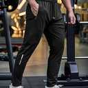 2 Pack Men's Quick Dry Sweatpants for Running, Gym Training - Lightweight Stretch Jogging Pants with Zippered Pockets (3 Packs-black/Grey/Blue)