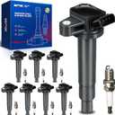 KAX 8-Pack Ignition Coils and Double Iridium Spark Plug Set for Toyota Tundra 2005-2009 4.7L, 4Runner 2003-2009 4.7L, Sequoia 2005-2007, Lexus GX470 2003-2009, LS430, SC430, LX470, GS430, UF230