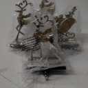 Set of 4 Deer Christmas Stocking Hangers for Mantel Xmas Stocking Hooks for Fireplace Mantle,Metal Free Standing Indoor Sleigh Stocking Holder for Christmas Decorations (Reindeer and Sleigh Set)