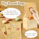 HONKID Bread and Cookie Bags with Seal, 50 Pack 11 x 5.1 x 3.9 Inches Bakery Bags with Window Reusable Tin Tie Tab Lock for Sealed Baked Goods Packaging for Pastry Bagels Breads Treats Cookies Brown | Brown kraft paper, Transparent window, Food Grade, Stand-up design, Reusable seal, Holds cookie (Medium)