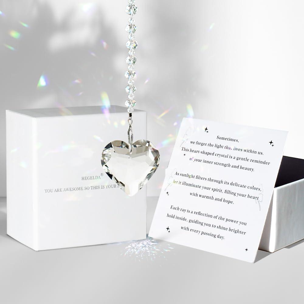 Hegelda White Birthday Gifts for Women Sympathy Gifts for Loss of Loved One, Unique Condolence Memorial Gifts for Dog Cat Mom Dad Husband Wife Grandpa Grandma Crystal Sun Catcher