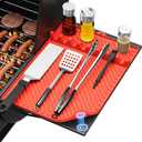 Silicone Griddle Mat for Blackstone - Magnetic Silicone Grill Tools Mat for Blackstone Accessories, Side Shelf Spatula Utensil Mats with Drip Pad for Outdoor BBQ Grill Kitchen Countertop (1-Pack)