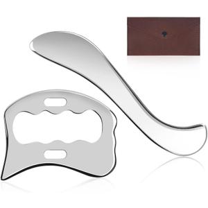 Guasha Massage Tool, Grade Stainless Steel Scraping Tool for Soft Tissue Upgrade Physical Therapy Stuff,Used for Back, Legs, Arms,Neck,Shoulder, Gua sha ToolS+Square Shaped