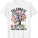 Celebrate Hispanic Heritage Month Latin Countries Flag Tree T-Shirt, 3XL
