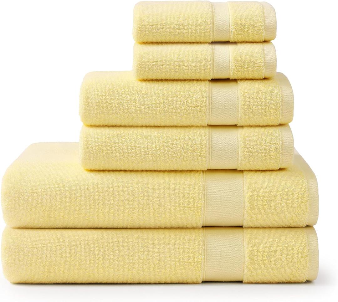 Tommy Bahama - Bath Towels, Soft & Absorbent 100% Cotton Terry Towel Set, 6 Piece Set w/Bath, Hand & Washcloths Towels (Pineapple Bay Yellow)