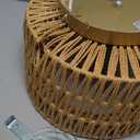 SineRise Rattan Ceiling Light Fixtures (12-Inch, LED Bulb Included), Hand-Woven Boho Flush Mount Ceiling Light, Rattan Chandelier for Hallway Kitchen Farmhouse Foyer Entryway Living Room(Gold)