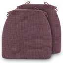 Chair Cushions for Dining Chairs - Olefin Thickened 2" Kitchen Chair Pads with Ties and Non-Slip Backing, D-Shaped Memory Foam Seat Cushions 17'' x 16'', Set of 2, Mixed Woven Red