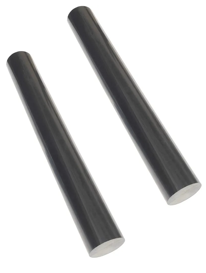 2pcs 1in Round Acetal Copolymer Rods - Standard Tolerance 12-Inch Length Opaque Black Acetal Copolymer Rods Meets ASTM D6778 Specifications Perfect for Non-Marring Fixtures (1" x 12", 2)