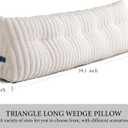 Headboard Pillow Queen, Triangular Wedge Pillow Headboard Queen, Cushion Headboards Reading Pillows, Backrest Pillows for Sitting in Bed or Working with Removable Cover, Beige