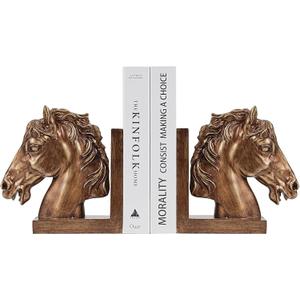 Horse Book Ends for Shelves, Heavy Duty Antique bookends to Hold Books Perfect Book Stopper for Home Office Decor