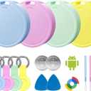 Air Tags for Android,Air Tags-4 Pack Android,Air Tracker Tags with 4 Case,2 Year Battery Life,Google Find Trackers for Google'S Find Hub App,IP65 Waterproof Luggage Tracker for Key,4 Colour