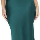 Women's Summer Satin Strapless Tube Top Maxi Dress Elegant Silk Backless Halter Neck Formal Party Dresses Wedding Guest, M