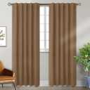 BGment Rod Pocket and Back Tab Blackout Curtains for Bedroom - Thermal Insulated Room Darkening Curtains for Living Room, 2 Window Curtain Panels (42 x 84 Inch, Taupe)