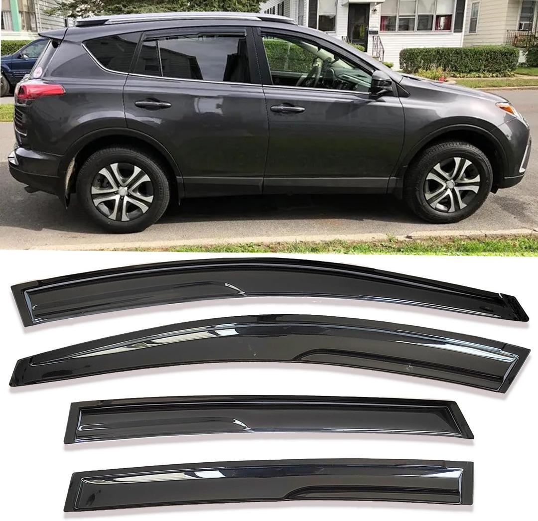 Side Window Visors rain Guards Vent Deflectors Compatible with Toyota RAV4 2013-2018, Vent Deflector Window Rain Guard Sun Shade Visors, Car Accessories 4PCS 94992