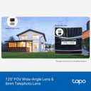 2 x Tapo 2K Indoor/Outdoor Dual Lens Pan/Tilt Wired Security Camera - 125 Wide-Angle View + 6mm Zoom, Motion Track, Person/Vehicle Detection, Subscription-Free Local Storage or Optional Cloud, C246D