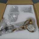 DvmTeom Gold Vintage Bathroom Light Fixtures, 3-Lights Bathroom Vanity Light, Antique Brushed Gold Lighting Fixtures Over Mirror with Crystal Glass Shade, Wall Sconce Lighting