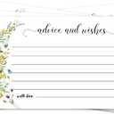 Greenery Advice and Wishes Cards for the New Mr and Mrs, Wedding, Bridal Shower, Baby Shower, Graduation, Party Decorations, 25 PCS 4x6 Inches Card-005