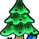 MEETYAMOR Christmas Decorations Indoor, Christmas Tree Infinity Mirror Tunnel Light - 3D Endless Extension LED Night Lamp, USB Powered Colorful Table Centerpiece for Bedroom, Living Room Home Decor (MYTL-8085)