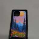 LUHOURI for iPhone 15 Case,Wireless Charging Compatible,Dual-Layer - Soft Silicone Inner + Hard Outer Shell,Cute Wildflower Design,Protective Phone Cover for Women - Twilight Mountain Floral