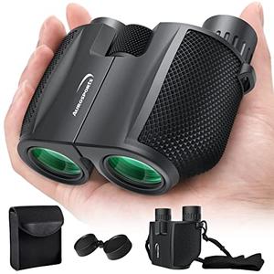 Aurosports 10x25 Binoculars for Adults and Kids, Large View Compact Binoculars for Bird Watching, Easy Focus Small Binocular with Low Light - Ideal for Theater Concerts Travel Hunting Hiking