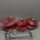 24 Pcs Traditional Japanese Style Red Silk Hanging Lantern Set Including Paper Lanterns Japanese Decorations and Lights for Chinese New Year Luna Festival Party Decoration DIY Crafts