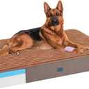 Veehoo Orthopedic Memory Foam Dog Bed, 7 Inch Thick Extra Large XXL Dog Bed for Senior Dogs with Ultra-Soft Fluffy Surface, Waterproof Liner, Removable Washable Cover and Non-Slip Bottom, 52"x36"x7" (Brown)