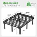 Superay Queen Bed Frame, 14 inch Metal Bed Frame & Box Spring 2 in 1 Design