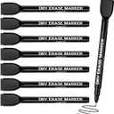 MaxGear Dry Erase Markers Ultra Fine Tip with Eraser, Black Magnetic Whiteboard Markers Extra Fine Point 0.5 mm Low Odor for White Board, School Supplies for Classroom, Home, Office, 8 Count