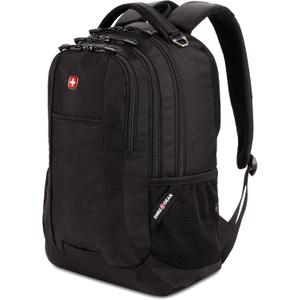SWISSGEAR Cecil 18-Inch Laptop Backpack Fits 16-Inch Laptop, Travel Daypack with Organizer Pockets, Water Bottle Holders & Padded Straps Black