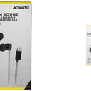 2 Pack Set  Acoustix Premium Sound Stereo Earbuds with Lightning Connector And EarBud Cleaning Kit