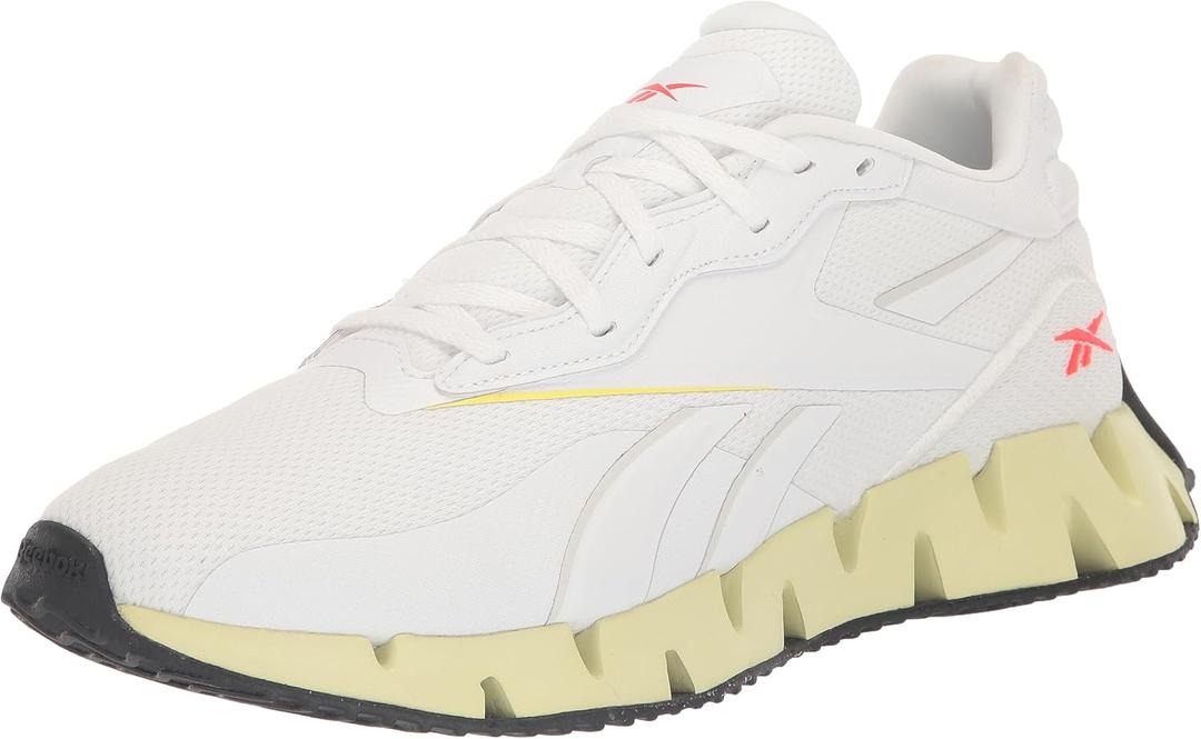 Reebok Women's Zig Dynamica 4 Sneaker, White/ Pure Grey/ Citrus Glow, 7.5