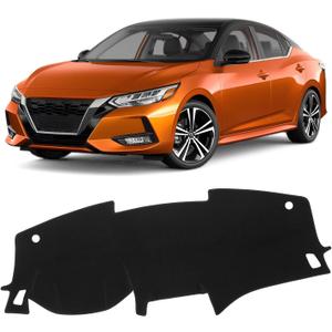 KUST Black Dash Cover for Nissan Sentra (S, SV, SR) 2020-2024 2025 2026 Non-Slip Dashboard Cover Polyester Interior for Nissan Sentra Accessories Sunshade No Glare