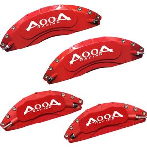 AOOA Aluminum Red Brake Caliper Covers with White Character fits Dodge Durango SXT/GT/R/T 2021-2024 and Jeep Grand Cherokee 2017-2021 (Set of 4)