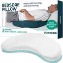 Lunderg Bedsore Pillow Positioning Wedge - with 2 Non-Slip Pillowcases & Adjustable Slope - Pressure Ulcer Cushion for Bed Sore Prevention - Stay on the Side and Stay Off the Back