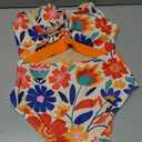 Herseas Women's 2 Piece Bikini Sets Twist Front Top Lily Print Swimsuits High Waisted Bathing Suit Beach Summer Swimwear (Orange, M)