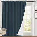 PrinceDeco 100% Blackout Curtains for Bedroom Sliding Door Curtain for Living Room Blackout Curtains 96 Inches Long Thermal Insulated Treatment Sliding Glass Door Insulation,W100 X L96 Inch, Navy