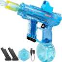 Electric Water Gun for Adults Kids, Powerful Squirt Guns Water Pistol | Automatic Water Blaster, Led Lighting, Long Range, Rechargeable, Summer Outdoor Pool Beach Party Toys, 3+, Black and Blue