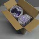 Bestluck 100 Pack 9 oz Purple Plastic Cups, Clear Disposable Cups with Gold Rim, Plastic Cocktail Glasses for Party & Graduation & Wedding
