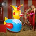 1Pcs 4.6 Feet Giant Inflatable Duck Outdoor Decorations,Huge Blow Up Yard Yellow Duck with Red Blue Clown Cloth Duck Pool Float for Summer Beach Pool Carnival Birthday Party Garden Decor (1Pack)