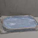 Spsyrine Blue Plastic Serving Tray for Ottoman, Coffee Table, Octagon Decorative Tray for Entertaining, Outdoor, Living Room, Home Decor (15.7" x 10.2" x 1.6")