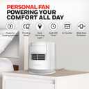 Honeywell QuietSet Personal Sleep Fan Noise Machine with Pink Noise, 3 Speeds, Adjustable Head, Nightstand and Bedside Fan, White, HTF300W, Medium