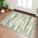 Modern Abstract Entryway Rug Indoor 2x3 Washable Rug Non-Slip Soft Small Area Rug Sage Green Grey Kitchen Mats Thin Print Faux Wool Floor Carpet Throw Rugs for Entrance Bedroom
