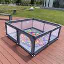Gaorui Large Kids Baby Ball Pit - Portable Indoor Outdoor Baby Playpen Toddlers Children Safety Play Yard Fun Activities Popular Toys (Not Includes Balls) (Grey3#)