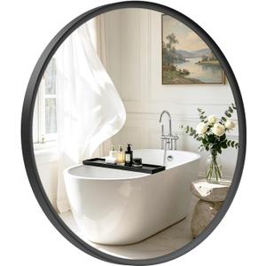 Round Bathroom Mirror 30 Inch Black Circle Mirror Over Sink Vanity